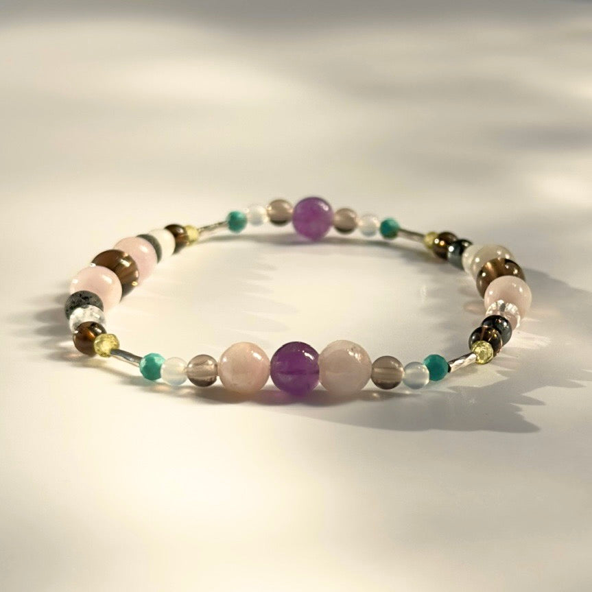 ANCHOR BRACELET | STERLING SILVER & STONE BEAD BRACELET FOR CALM