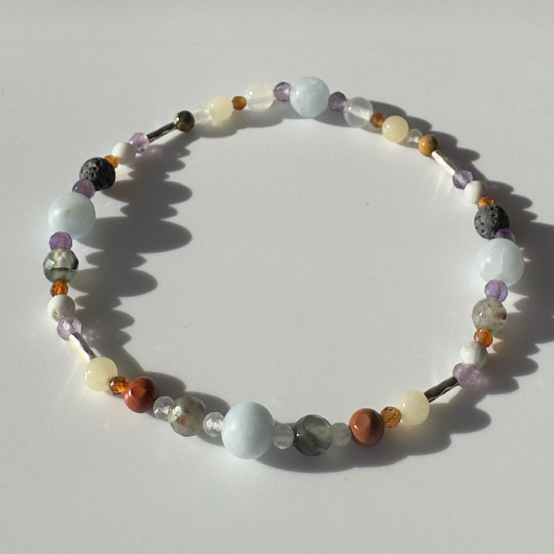 UNBURDEN BRACELET | STERLING SILVER & STONE BEAD BRACELET FOR PERSPECTIVE