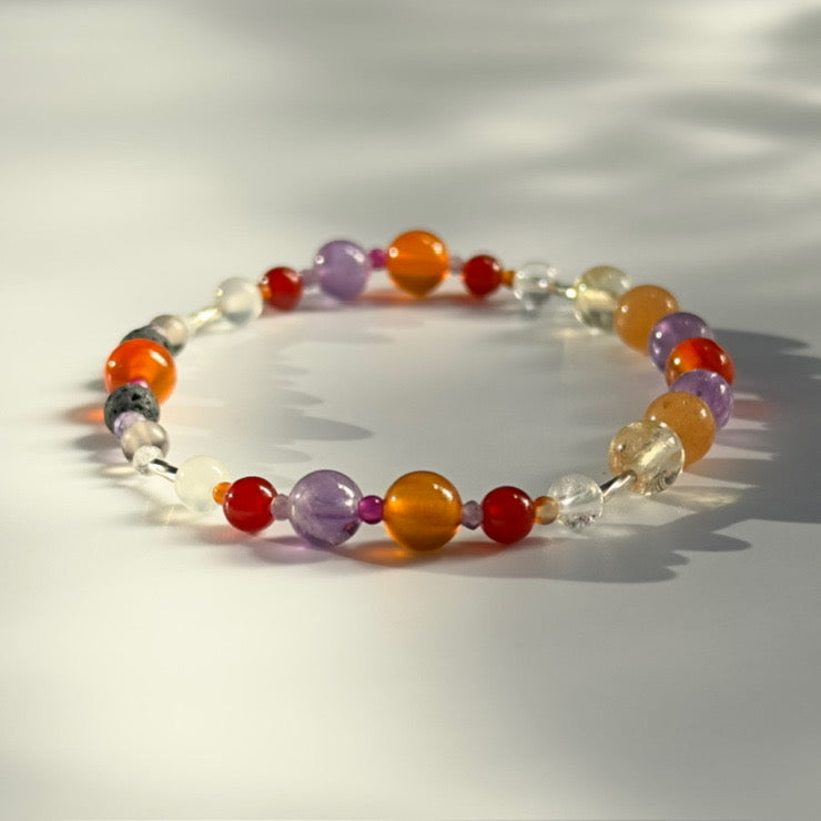 LIGHT BRACELET | STERLING SILVER & STONE BEAD BRACELET FOR ACCEPTANCE