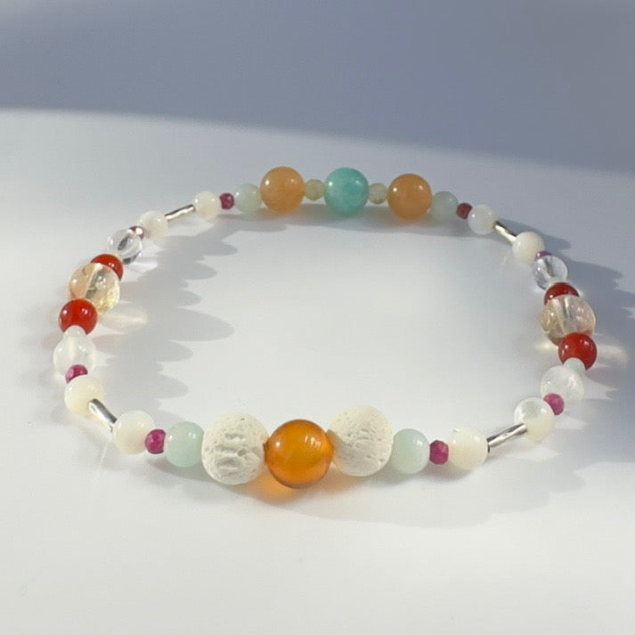 REST BRACELET | STERLING SILVER & STONE BEAD BRACELET FOR ACCEPTANCE