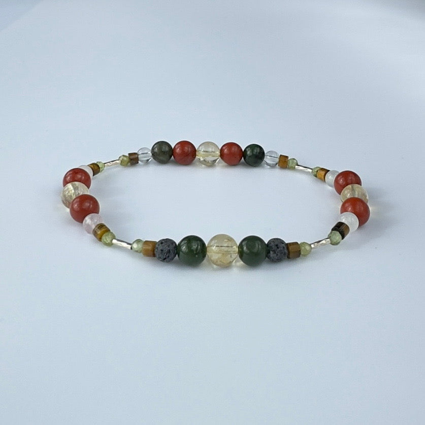 HEART BRACELET | STERLING SILVER & STONE BEAD BRACELET FOR CONNECTION