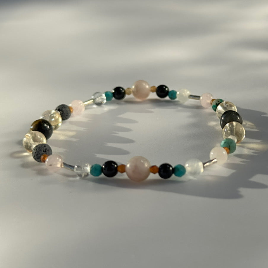 HOLD BRACELET | STERLING SILVER & STONE BEAD BRACELET FOR CALM