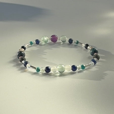 CALM BRACELET | STERLING SILVER & STONE BEAD BRACELET FOR CALM