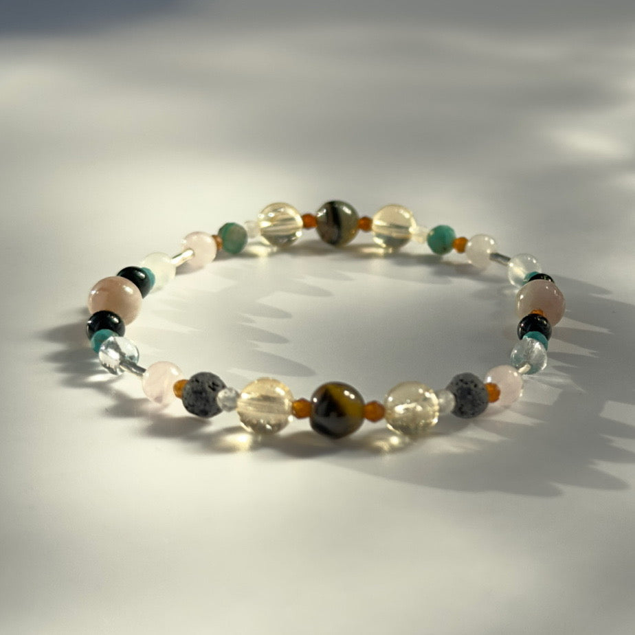 HOLD BRACELET | STERLING SILVER & STONE BEAD BRACELET FOR CALM