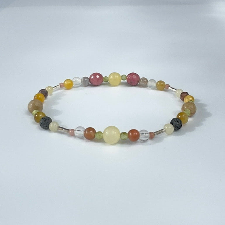 SECURE BRACELET | STERLING SILVER & STONE BEAD BRACELET FOR ASSURED MOMENTS