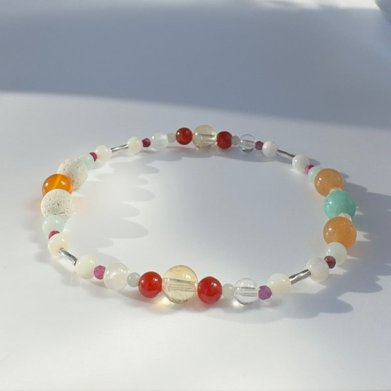 REST BRACELET | STERLING SILVER & STONE BEAD BRACELET FOR ACCEPTANCE