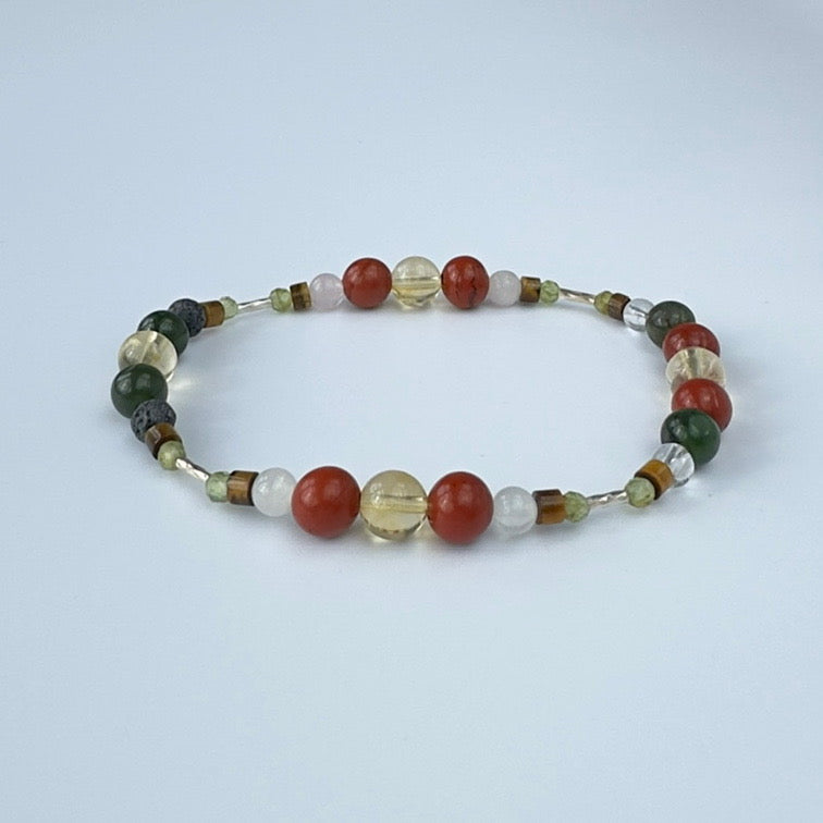 HEART BRACELET | STERLING SILVER & STONE BEAD BRACELET FOR CONNECTION