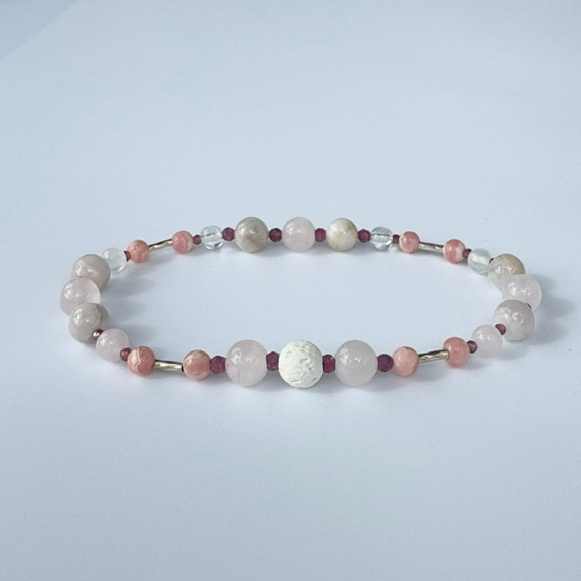 CHERISH BRACELET | STERLING SILVER & STONE BEAD BRACELET FOR CONNECTION