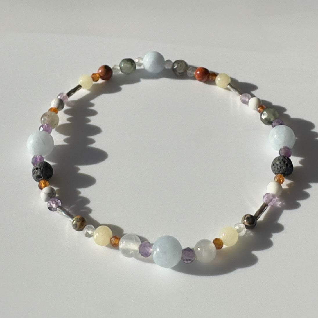 UNBURDEN BRACELET | STERLING SILVER & STONE BEAD BRACELET FOR PERSPECTIVE