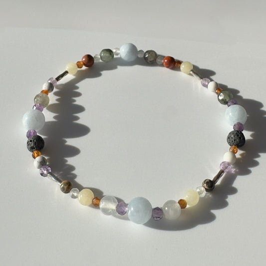 UNBURDEN BRACELET | STERLING SILVER & STONE BEAD BRACELET FOR PERSPECTIVE