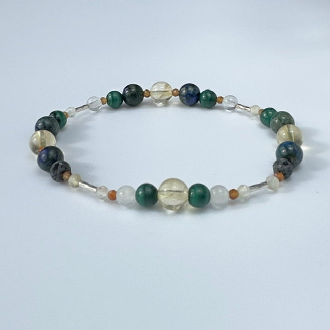 UNION BRACELET | STERLING SILVER & STONE BEAD BRACELET FOR CONNECTION