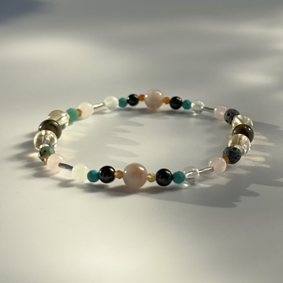 HOLD BRACELET | STERLING SILVER & STONE BEAD BRACELET FOR CALM