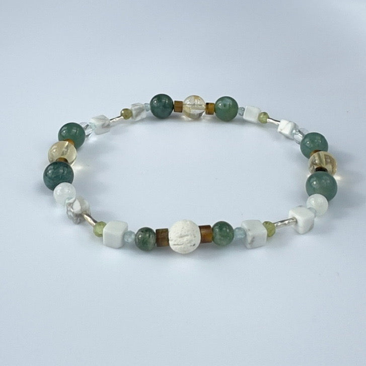 BLOOM BRACELET | STERLING SILVER & STONE BEAD BRACELET FOR CONNECTION