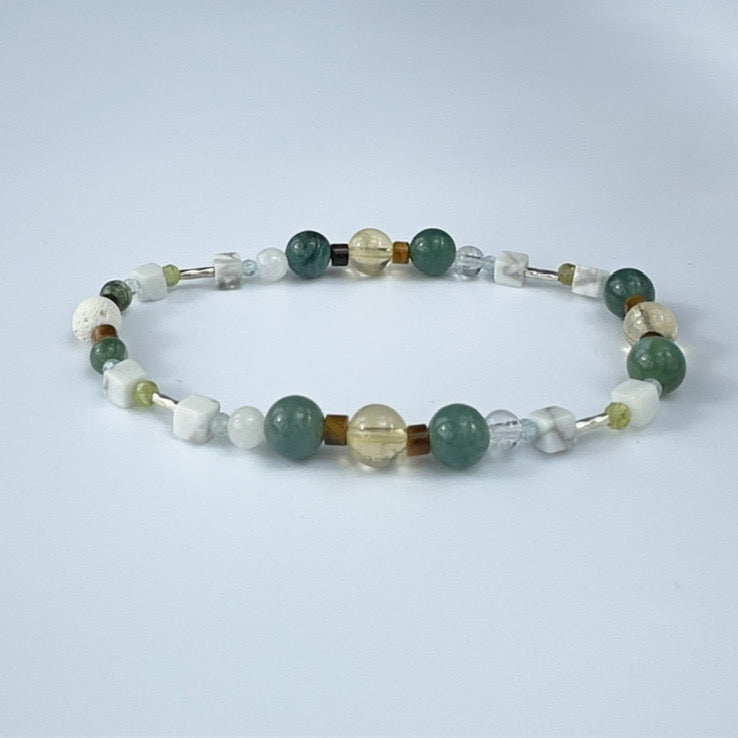 BLOOM BRACELET | STERLING SILVER & STONE BEAD BRACELET FOR CONNECTION