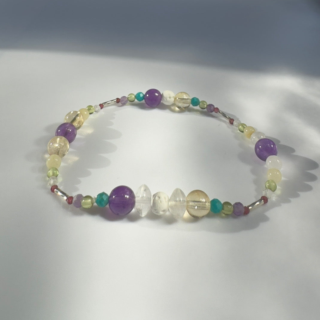 INTENT BRACELET | STERLING SILVER & STONE BEAD BRACELET FOR DETERMINED MOMENTS