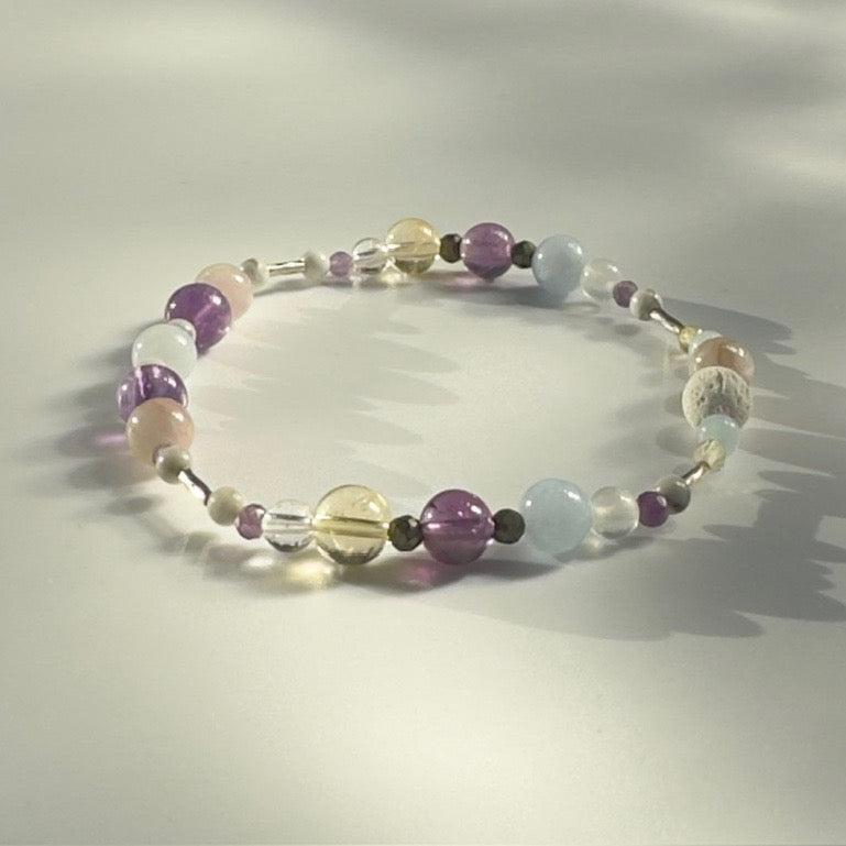 RESTORE BRACELET | STERLING SILVER & STONE BEAD BRACELET FOR CALM