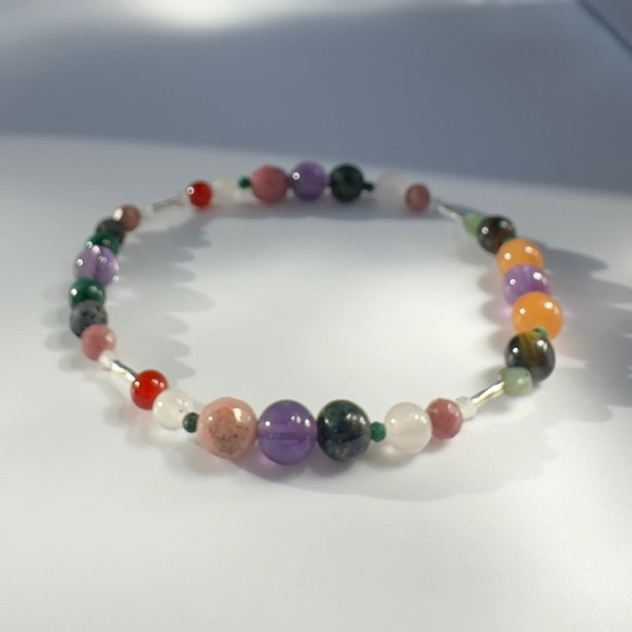 STILL BRACELET | STERLING SILVER & STONE BEAD BRACELET FOR ACCEPTANCE
