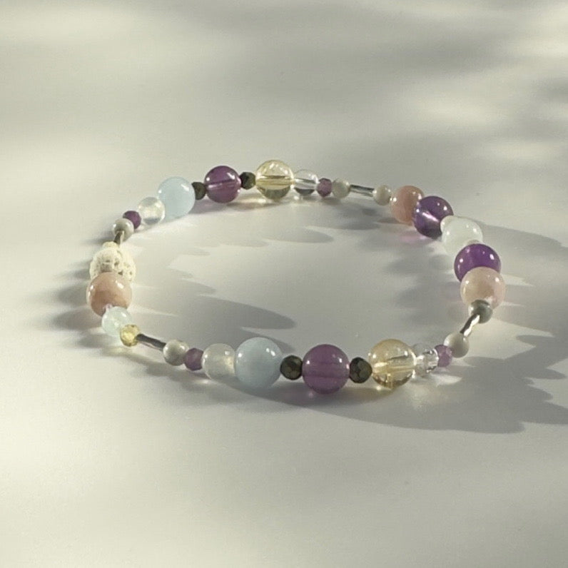 RESTORE BRACELET | STERLING SILVER & STONE BEAD BRACELET FOR CALM