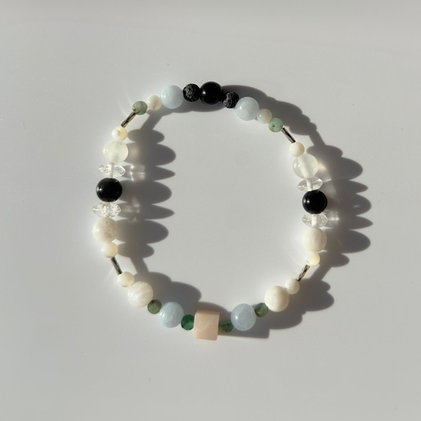 EXHALE BRACELET | STERLING SILVER & STONE BEAD BRACELET FOR PERSPECTIVE