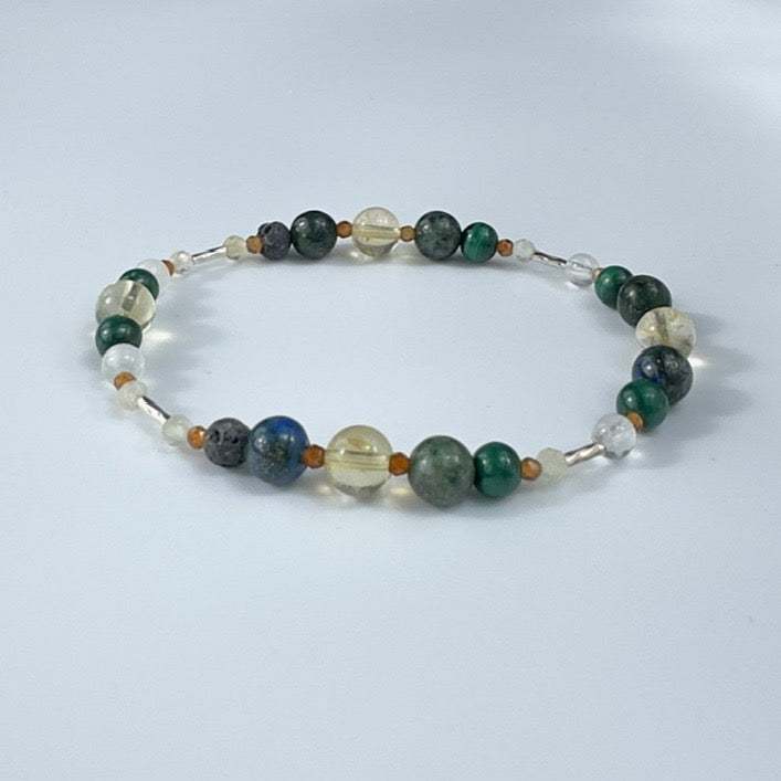 UNION BRACELET | STERLING SILVER & STONE BEAD BRACELET FOR CONNECTION