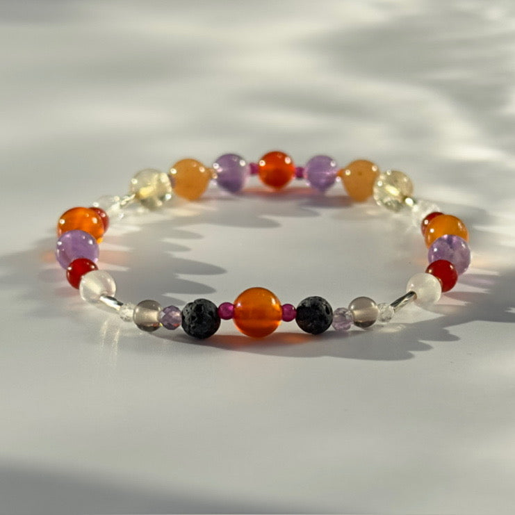 LIGHT BRACELET | STERLING SILVER & STONE BEAD BRACELET FOR ACCEPTANCE