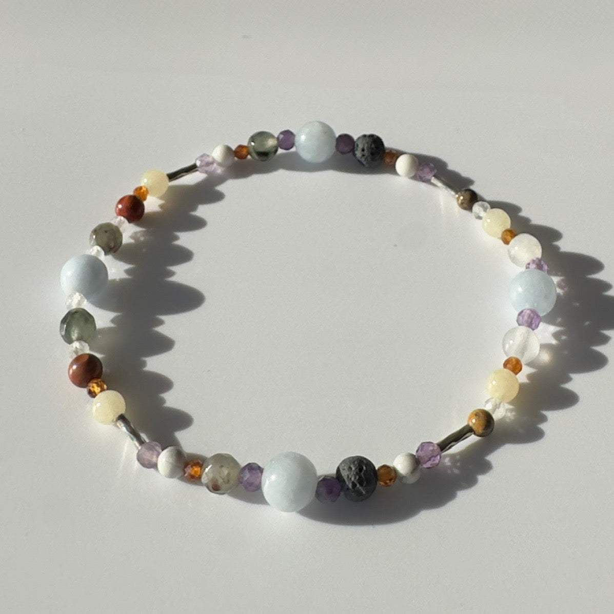 UNBURDEN BRACELET | STERLING SILVER & STONE BEAD BRACELET FOR PERSPECTIVE