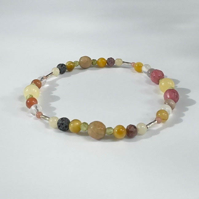 SECURE BRACELET | STERLING SILVER & STONE BEAD BRACELET FOR ASSURED MOMENTS