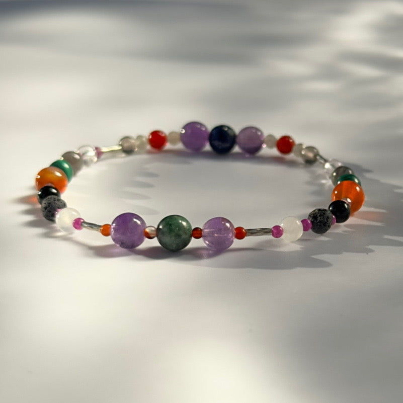 CARRY BRACELET | STERLING SILVER & STONE BEAD BRACELET FOR ACCEPTANCE
