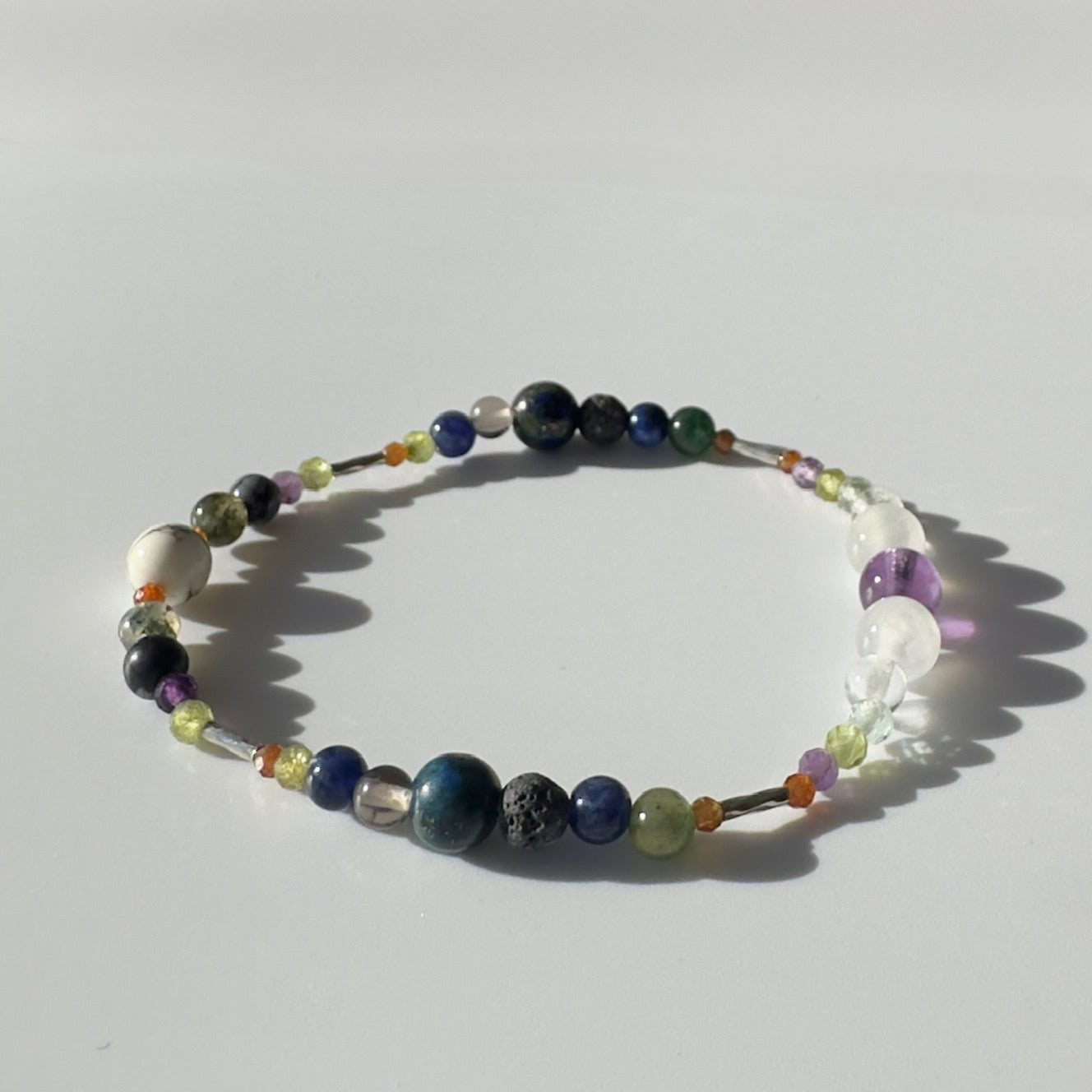 RELEASE BRACELET | STERLING SILVER & STONE BEAD BRACELET FOR PERSPECTIVE