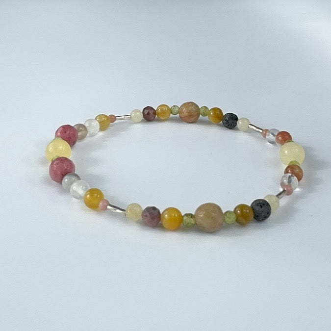 SECURE BRACELET | STERLING SILVER & STONE BEAD BRACELET FOR ASSURED MOMENTS