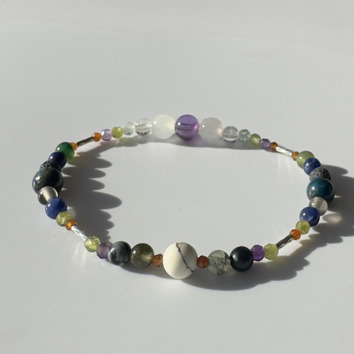 RELEASE BRACELET | STERLING SILVER & STONE BEAD BRACELET FOR PERSPECTIVE