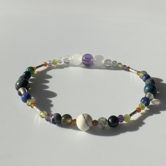 RELEASE BRACELET | STERLING SILVER & STONE BEAD BRACELET FOR PERSPECTIVE