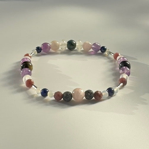 CENTRE BRACELET | STERLING SILVER & STONE BEAD BRACELET FOR CALM