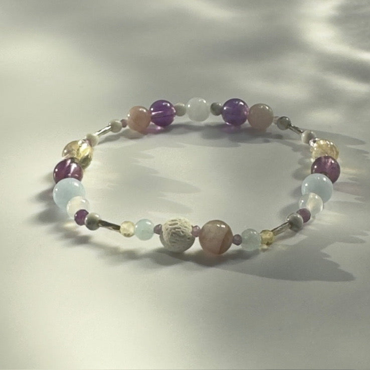 RESTORE BRACELET | STERLING SILVER & STONE BEAD BRACELET FOR CALM