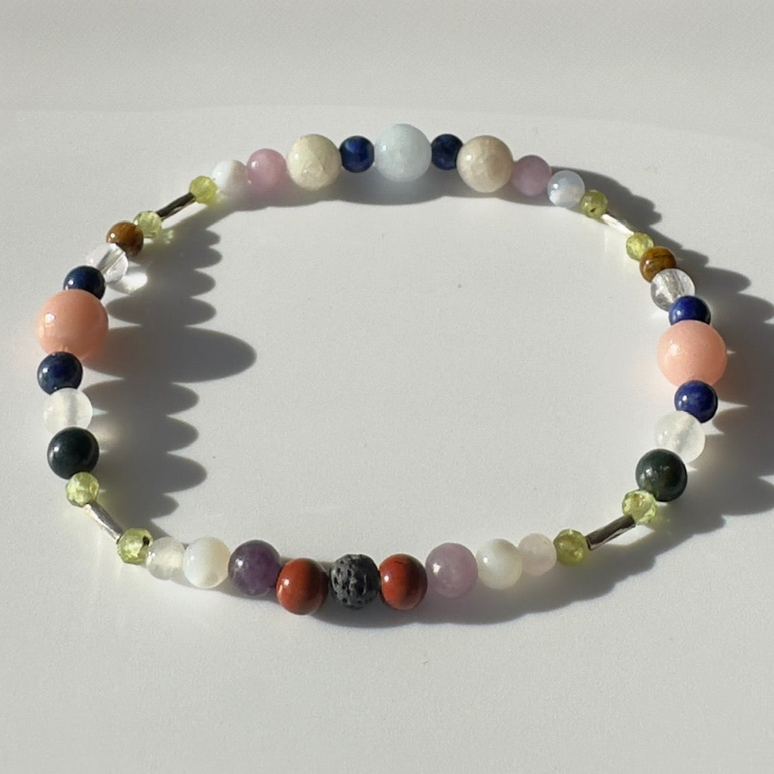 UNWIND BRACELET | STERLING SILVER BEAD & STONE BRACELET FOR PERSPECTIVE