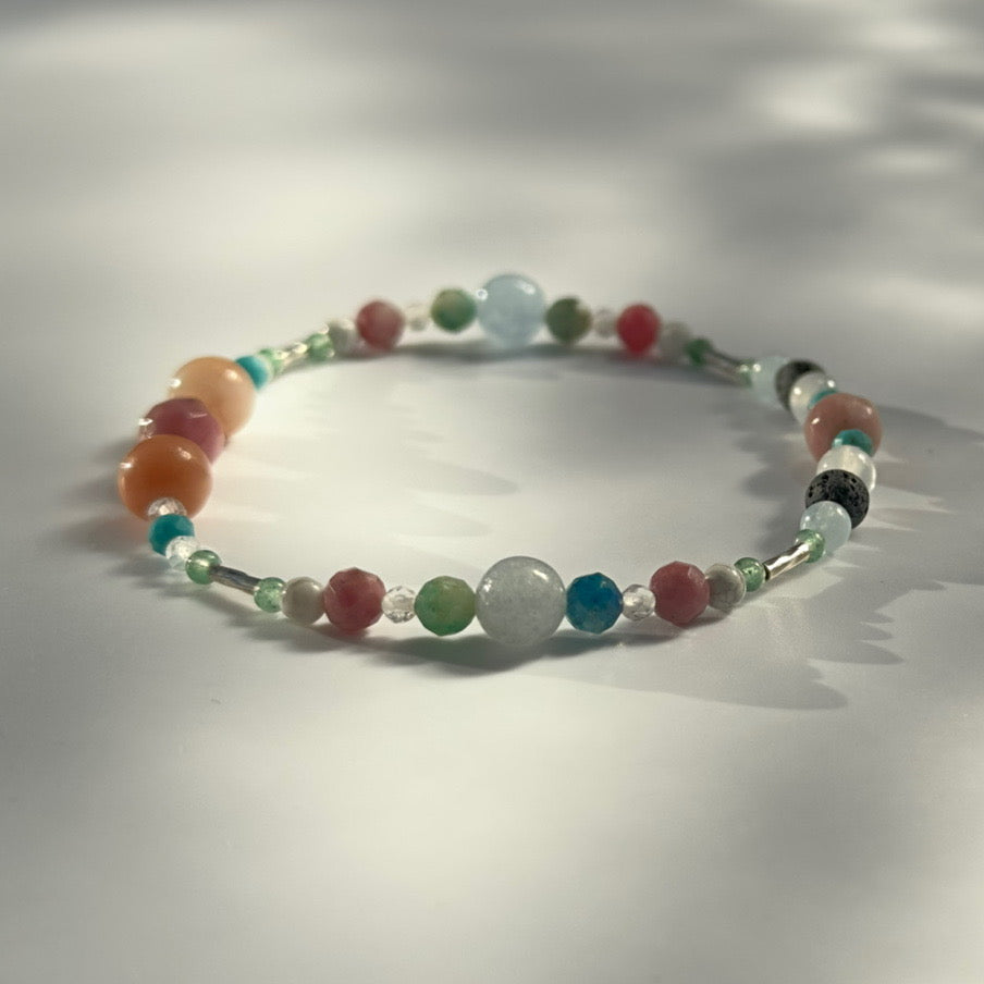 QUIET BRACELET | STERLING SILVER & STONE BEAD BRACELET FOR CALM