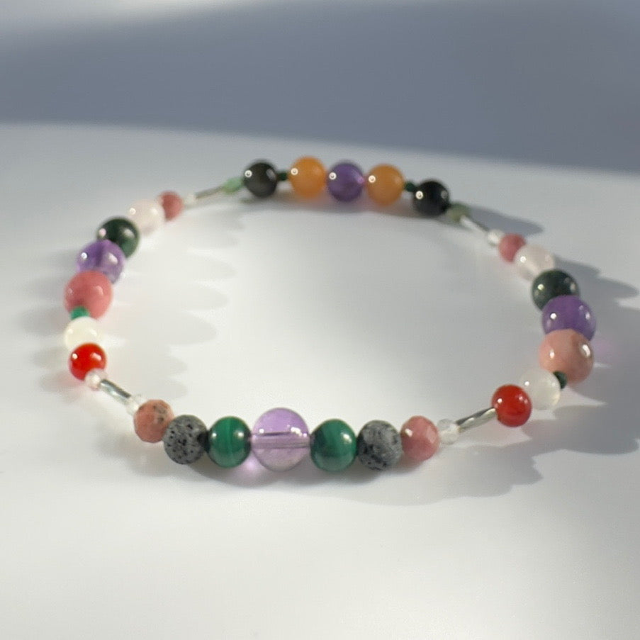 STILL BRACELET | STERLING SILVER & STONE BEAD BRACELET FOR ACCEPTANCE