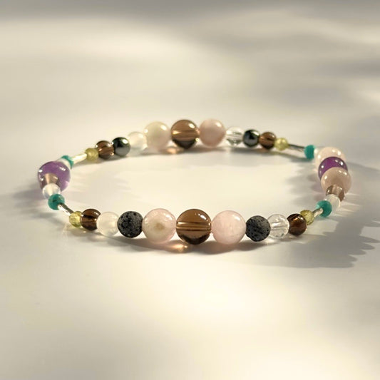 ANCHOR BRACELET | STERLING SILVER & STONE BEAD BRACELET FOR CALM