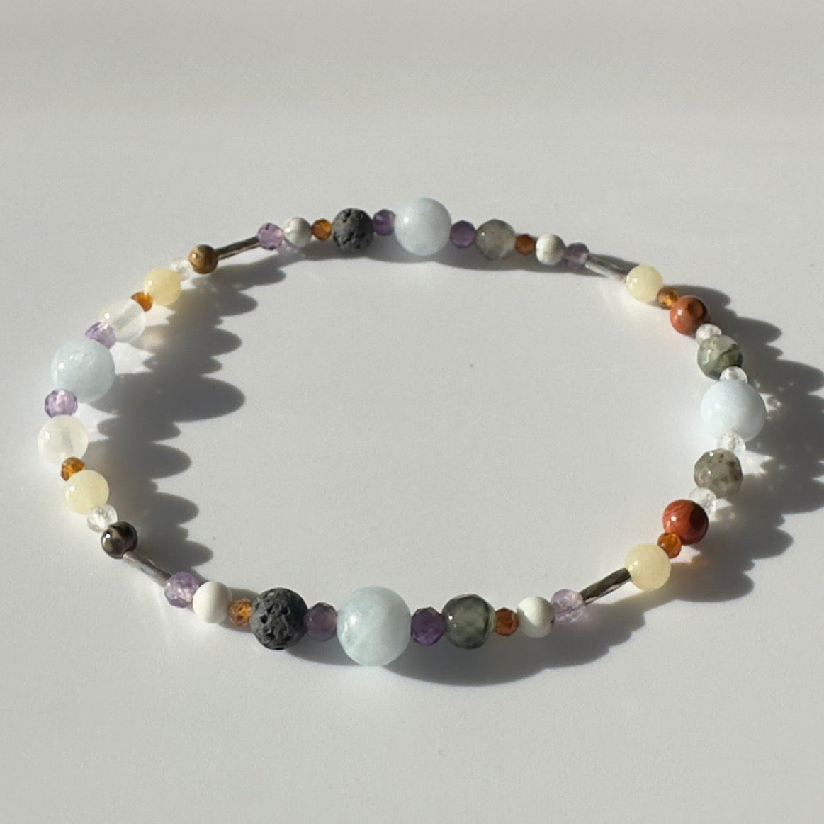 UNBURDEN BRACELET | STERLING SILVER & STONE BEAD BRACELET FOR PERSPECTIVE