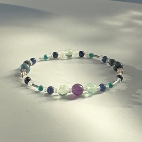 CALM BRACELET | STERLING SILVER & STONE BEAD BRACELET FOR CALM