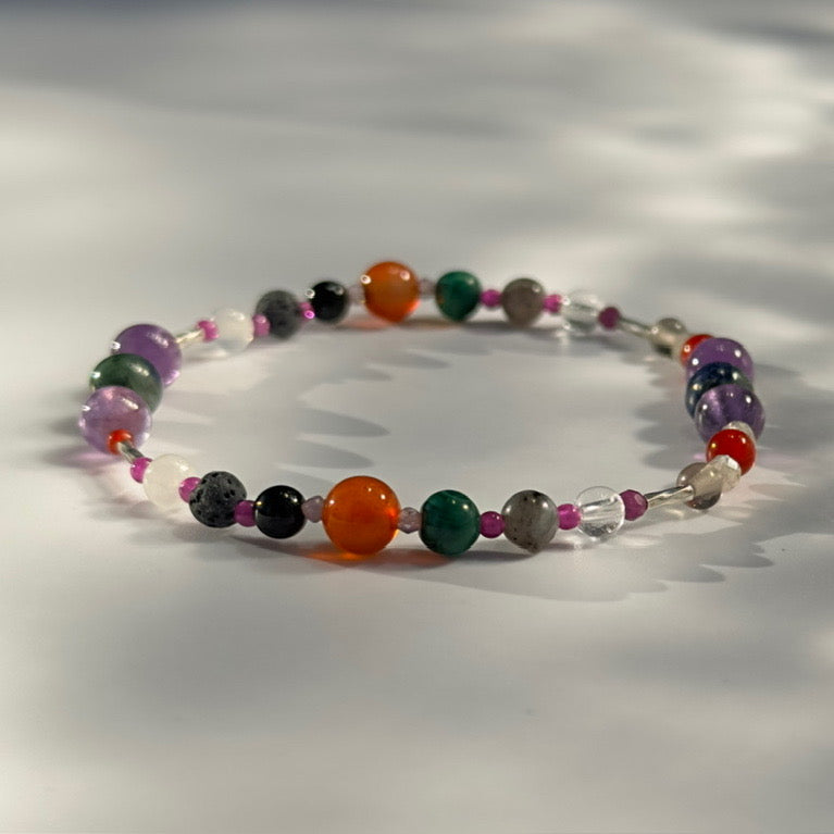 CARRY BRACELET | STERLING SILVER & STONE BEAD BRACELET FOR ACCEPTANCE