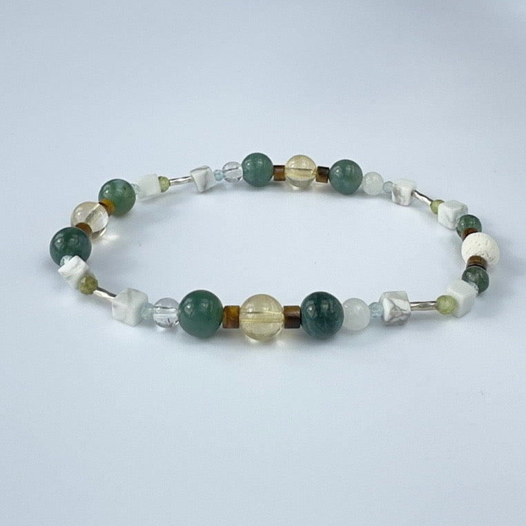 BLOOM BRACELET | STERLING SILVER & STONE BEAD BRACELET FOR CONNECTION
