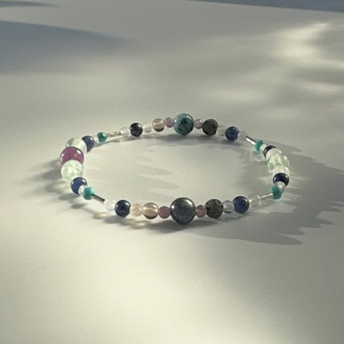 CALM BRACELET | STERLING SILVER & STONE BEAD BRACELET FOR CALM