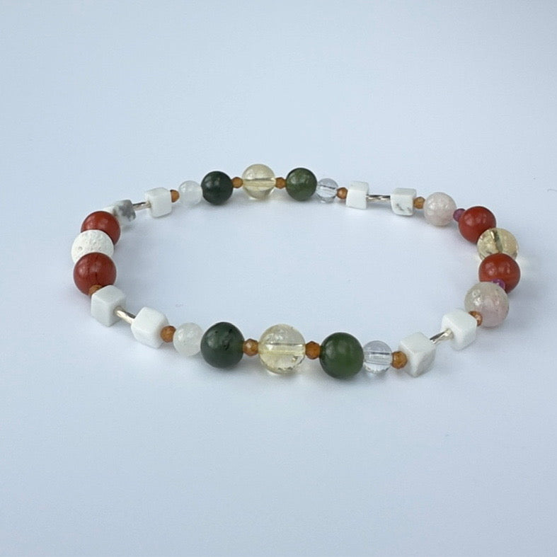 HARMONY BRACELET | STERLING SILVER & STONE BEAD BRACELET FOR CONNECTION
