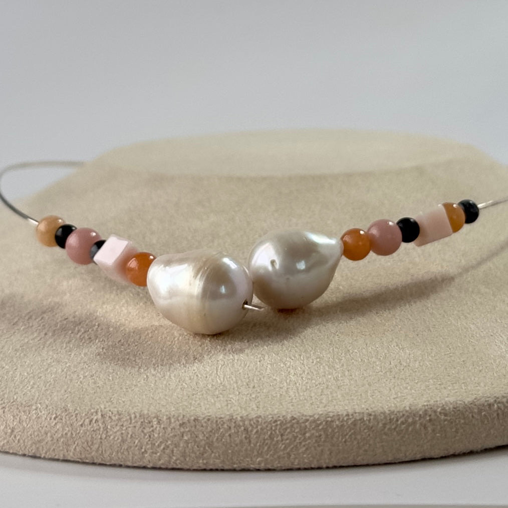 Close-up of Cancer birthstone Healing Crystal necklace for Stress Relief
