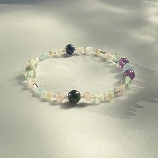 LOOSEN BRACELET | STERLING SILVER & STONE BEAD BRACELET FOR CALM