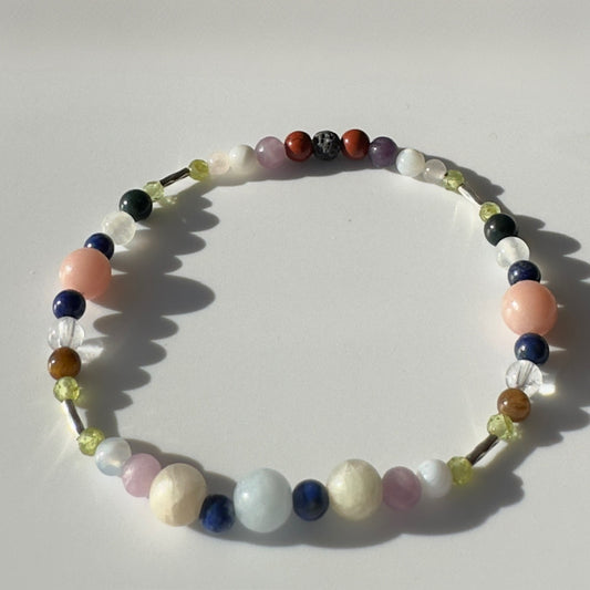 UNWIND BRACELET | STERLING SILVER BEAD & STONE BRACELET FOR PERSPECTIVE