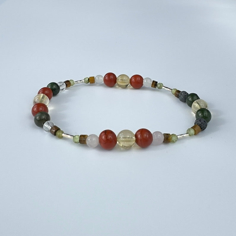 HEART BRACELET | STERLING SILVER & STONE BEAD BRACELET FOR CONNECTION