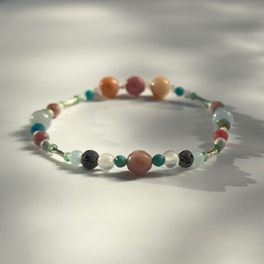 QUIET BRACELET | STERLING SILVER & STONE BEAD BRACELET FOR CALM