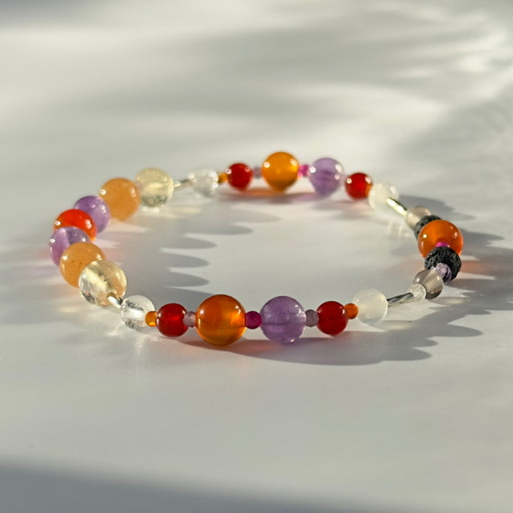 LIGHT BRACELET | STERLING SILVER & STONE BEAD BRACELET FOR ACCEPTANCE